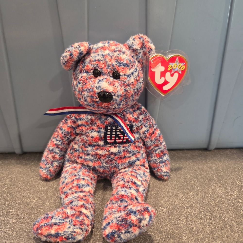 Ty Beanie Baby USA the Bear (USA Exclusive) 8.5" NEW MWMTs Plush Stuffed Toy